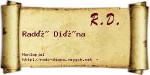 Radó Diána névjegykártya